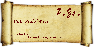 Puk Zsófia névjegykártya